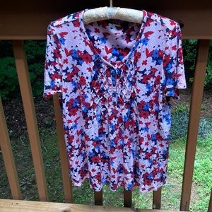 Kim Rogers pink flower T-shirt